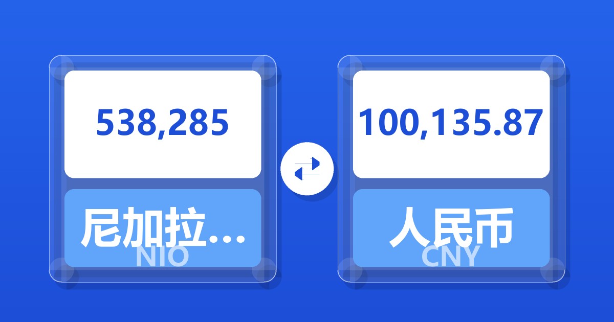538,285尼加拉瓜科多巴兑人民币