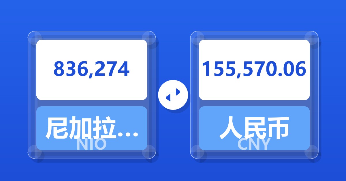836,274尼加拉瓜科多巴兑人民币