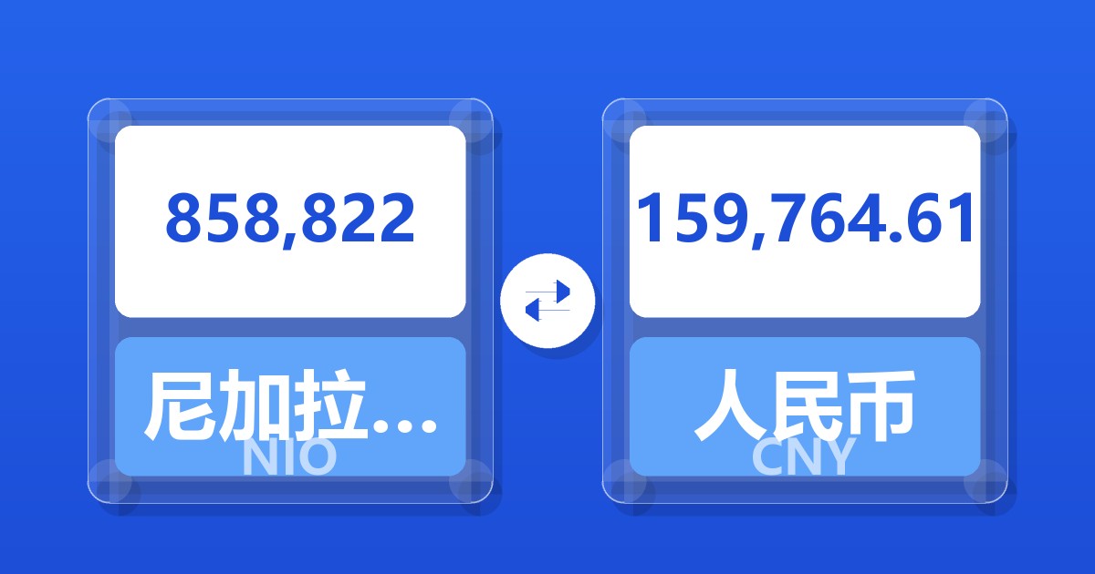 858,822尼加拉瓜科多巴兑人民币