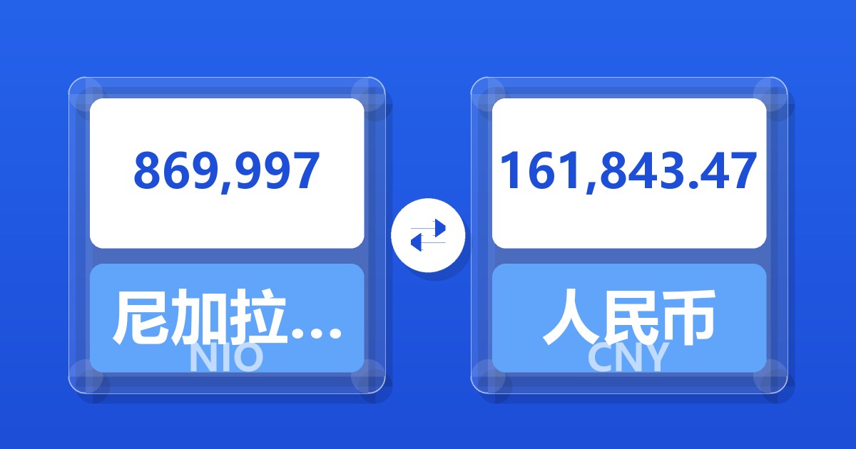 869,997尼加拉瓜科多巴兑人民币
