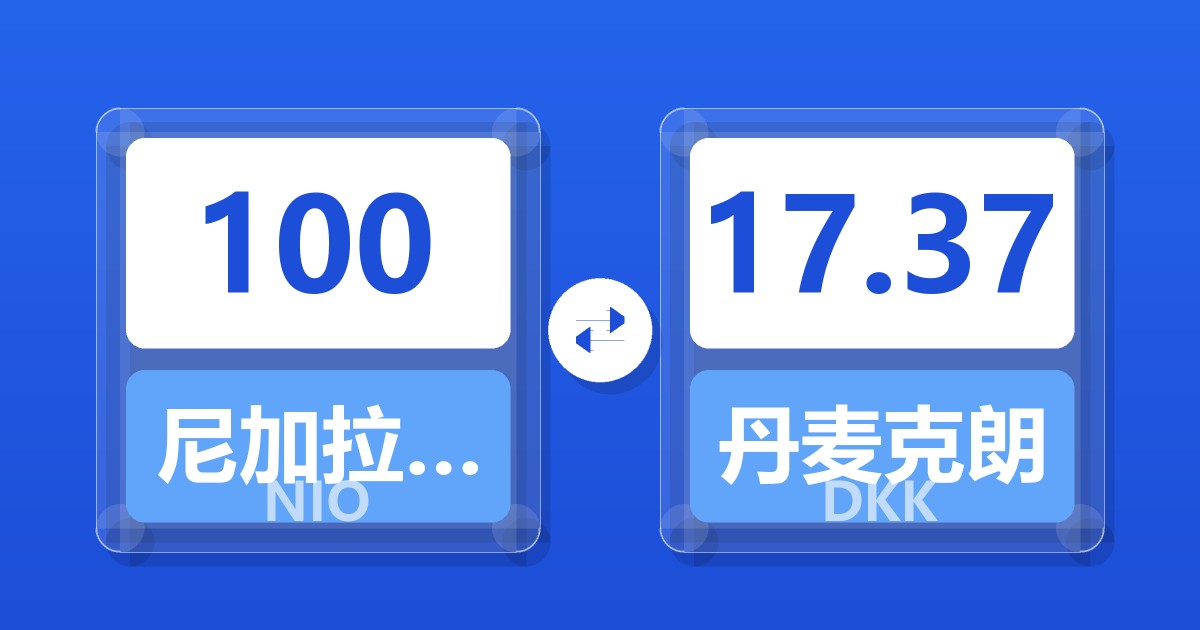 100尼加拉瓜科多巴兑丹麦克朗