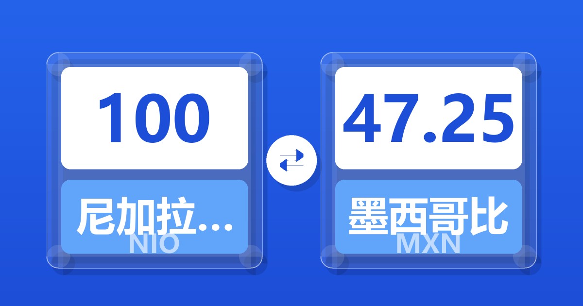 100尼加拉瓜科多巴兑墨西哥比索