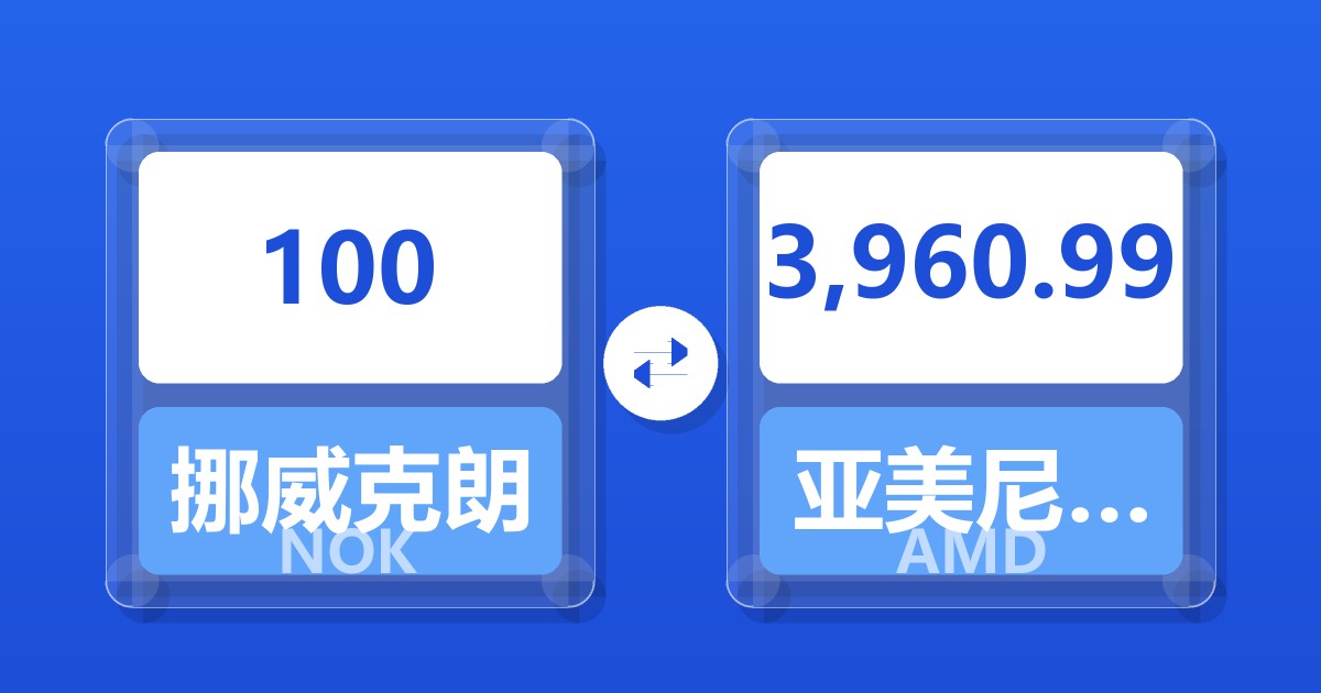 100挪威克朗兑亚美尼亚德拉姆