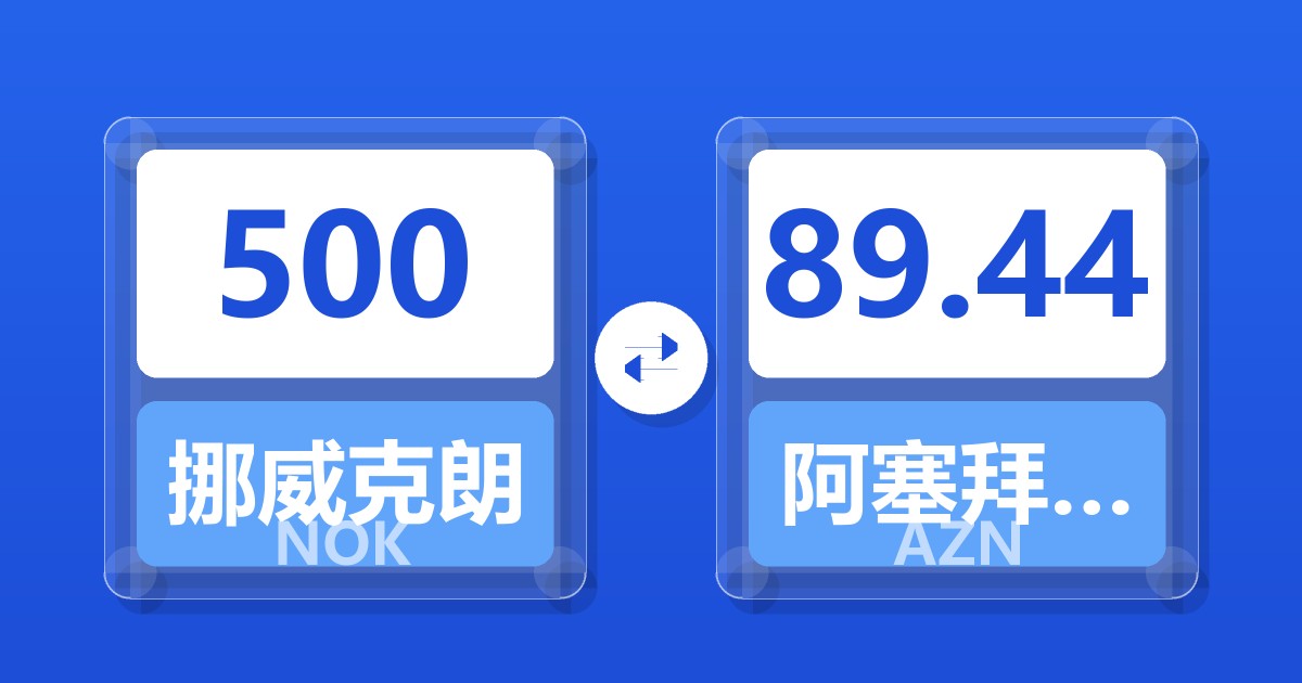 500挪威克朗兑阿塞拜疆马纳特