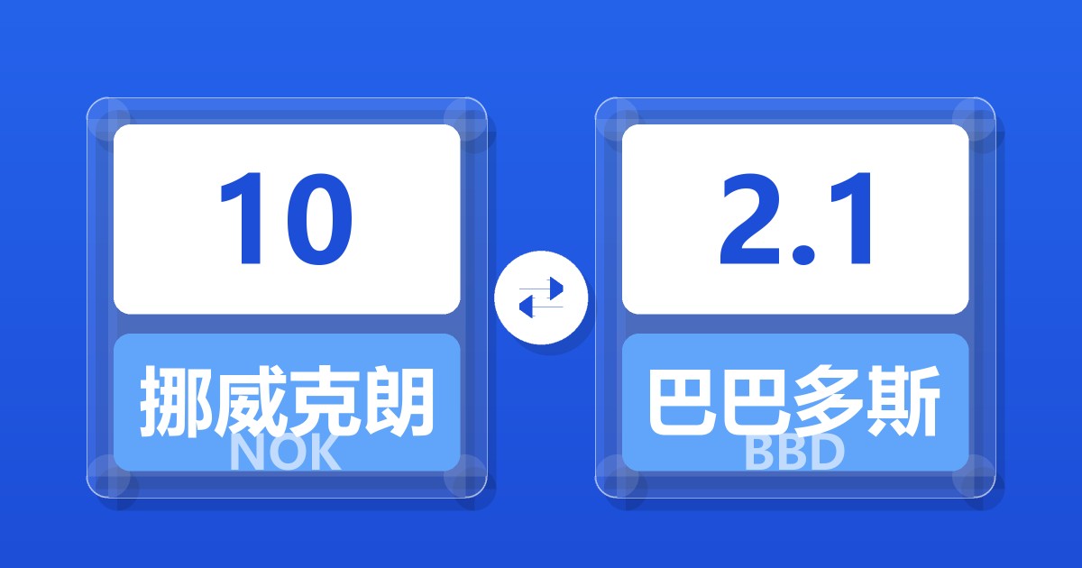 10挪威克朗兑巴巴多斯元