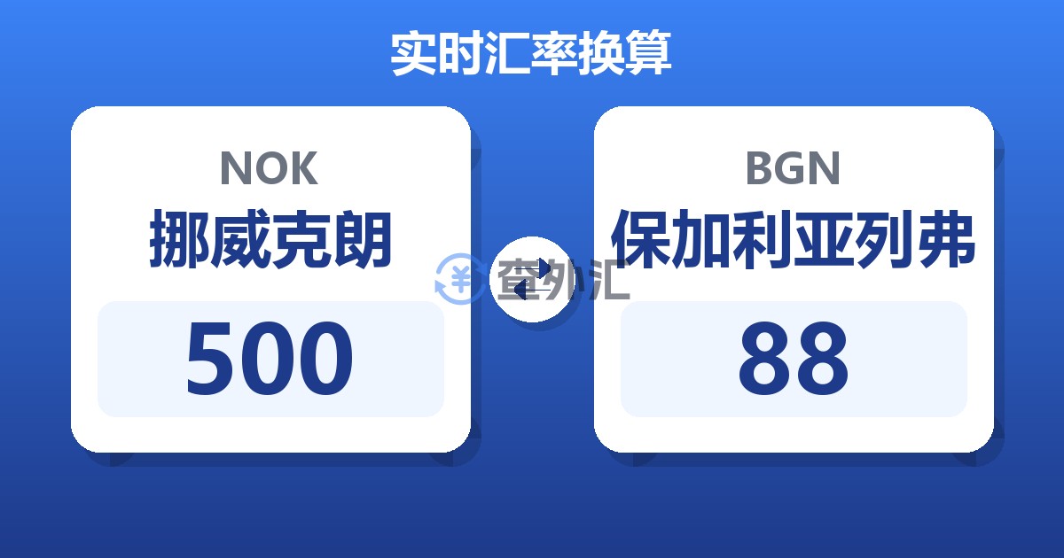 500挪威克朗兑保加利亚列弗