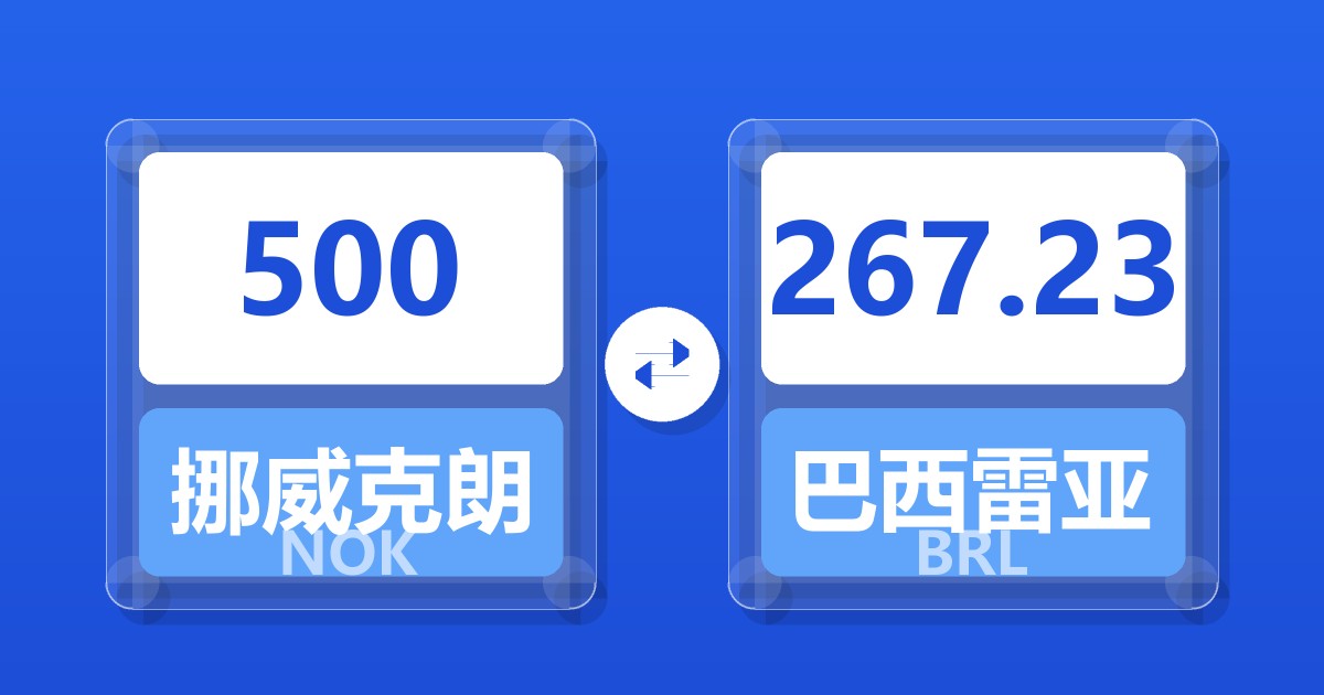 500挪威克朗兑巴西雷亚尔