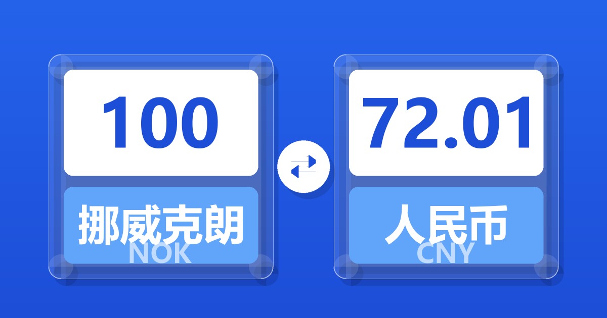 100挪威克朗兑人民币