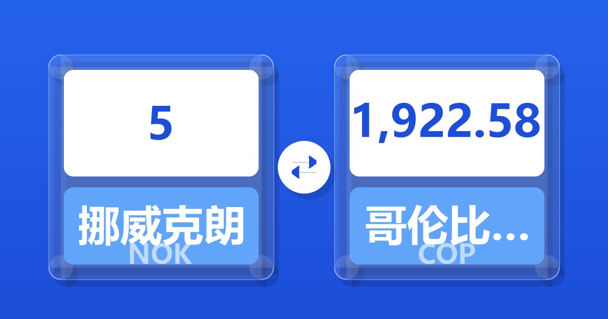 5挪威克朗兑哥伦比亚比索