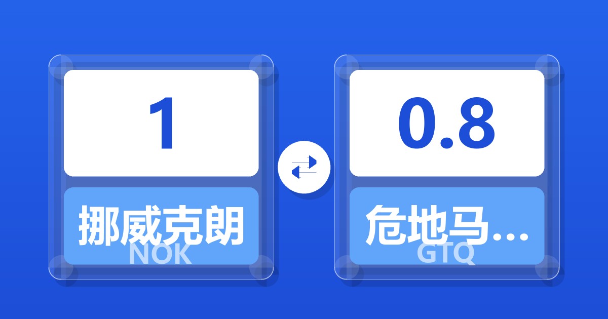 1挪威克朗兑危地马拉格查尔
