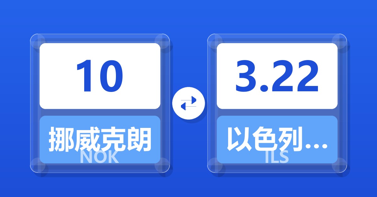 10挪威克朗兑以色列新谢克尔