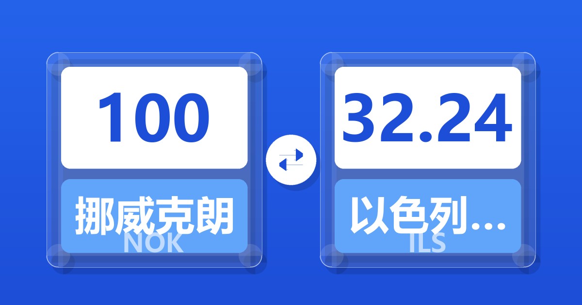 100挪威克朗兑以色列新谢克尔
