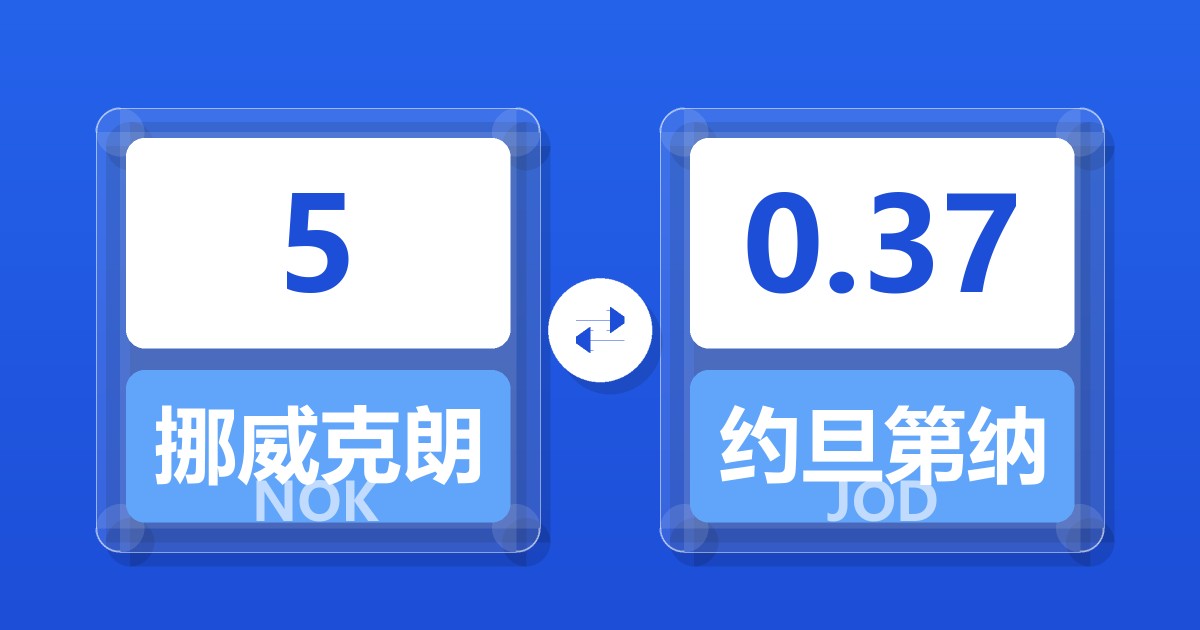 5挪威克朗兑约旦第纳尔