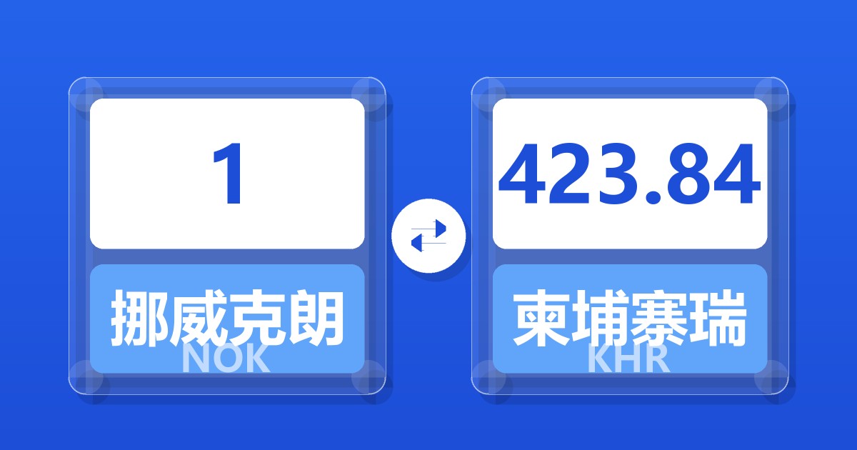 1挪威克朗兑柬埔寨瑞尔