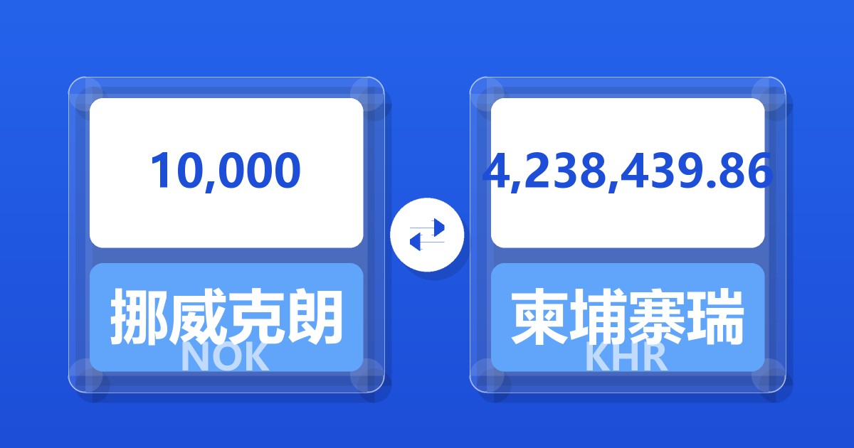 10,000挪威克朗兑柬埔寨瑞尔