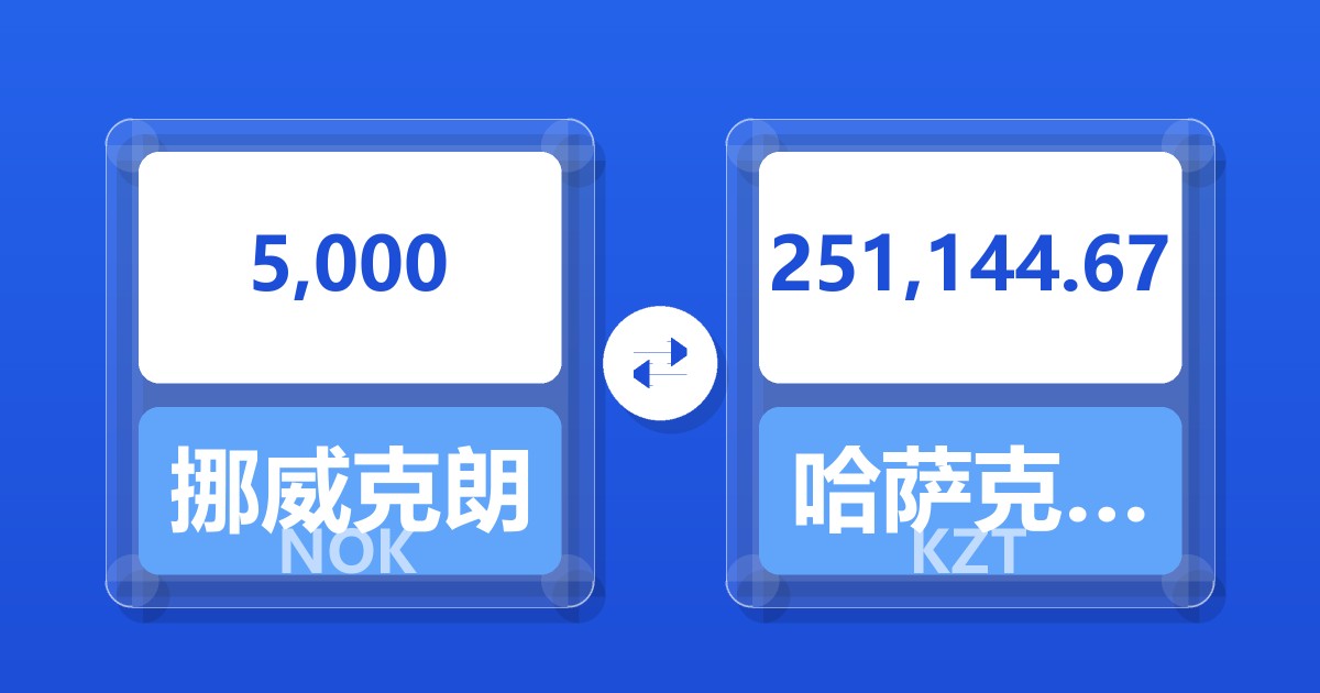5,000挪威克朗兑哈萨克斯坦坚戈