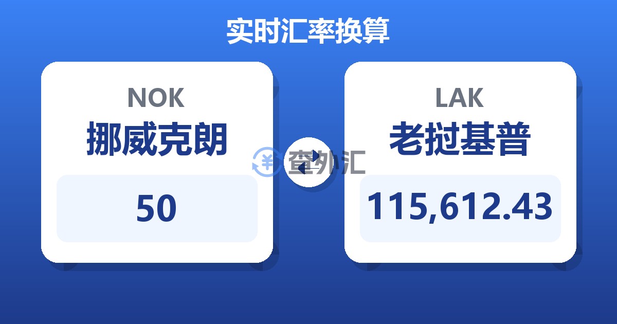 50挪威克朗兑老挝基普
