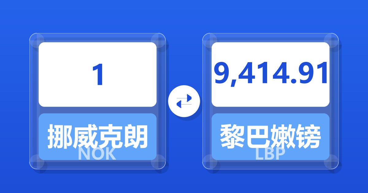 1挪威克朗兑黎巴嫩镑