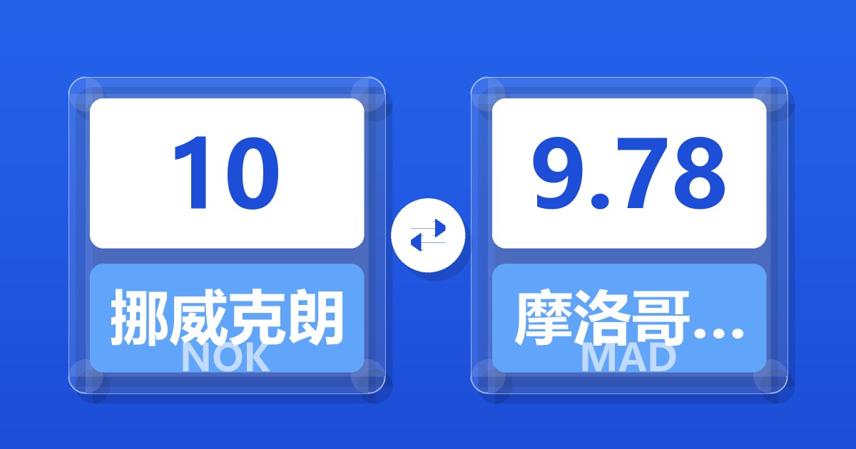 10挪威克朗兑摩洛哥迪拉姆