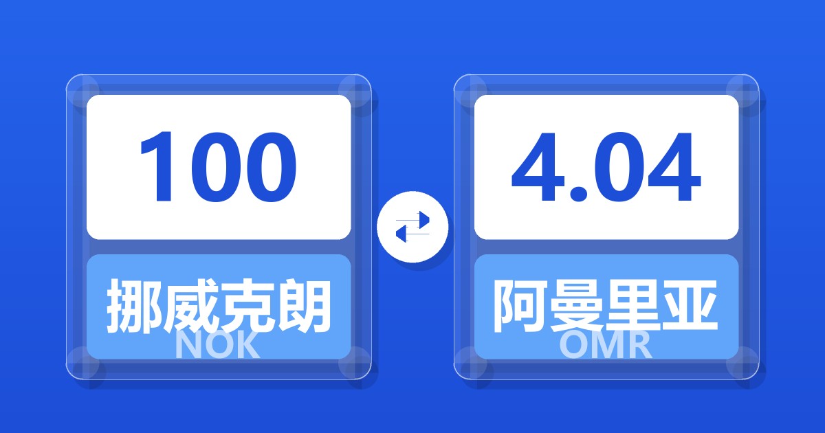 100挪威克朗兑阿曼里亚尔