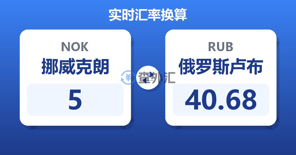 5挪威克朗兑俄罗斯卢布