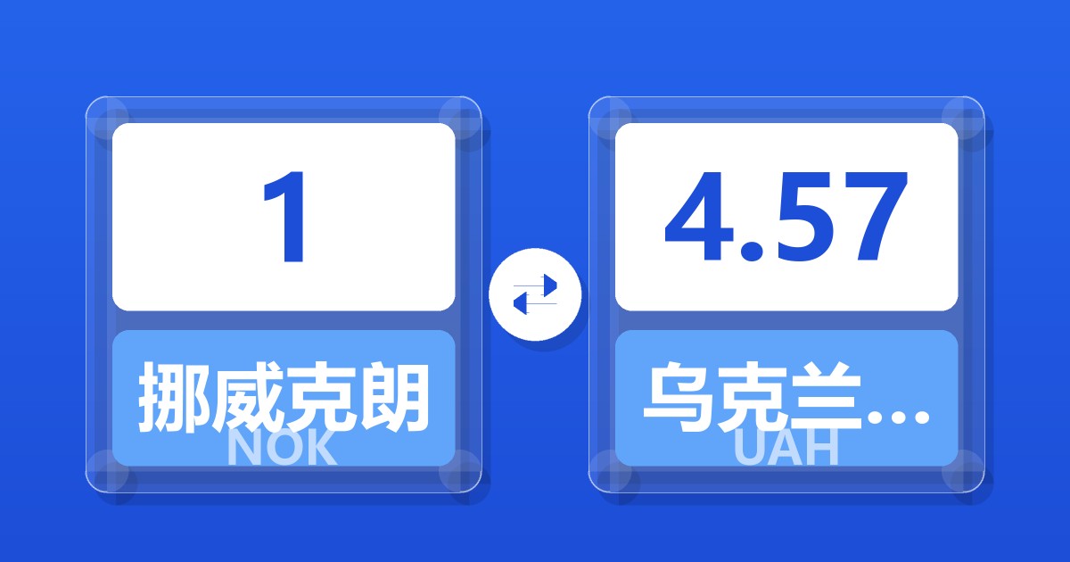 1挪威克朗兑乌克兰格里夫纳