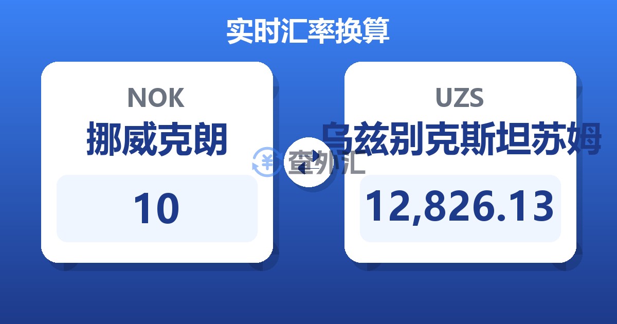 10挪威克朗兑乌兹别克斯坦苏姆