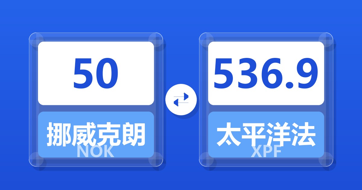 50挪威克朗兑太平洋法郎