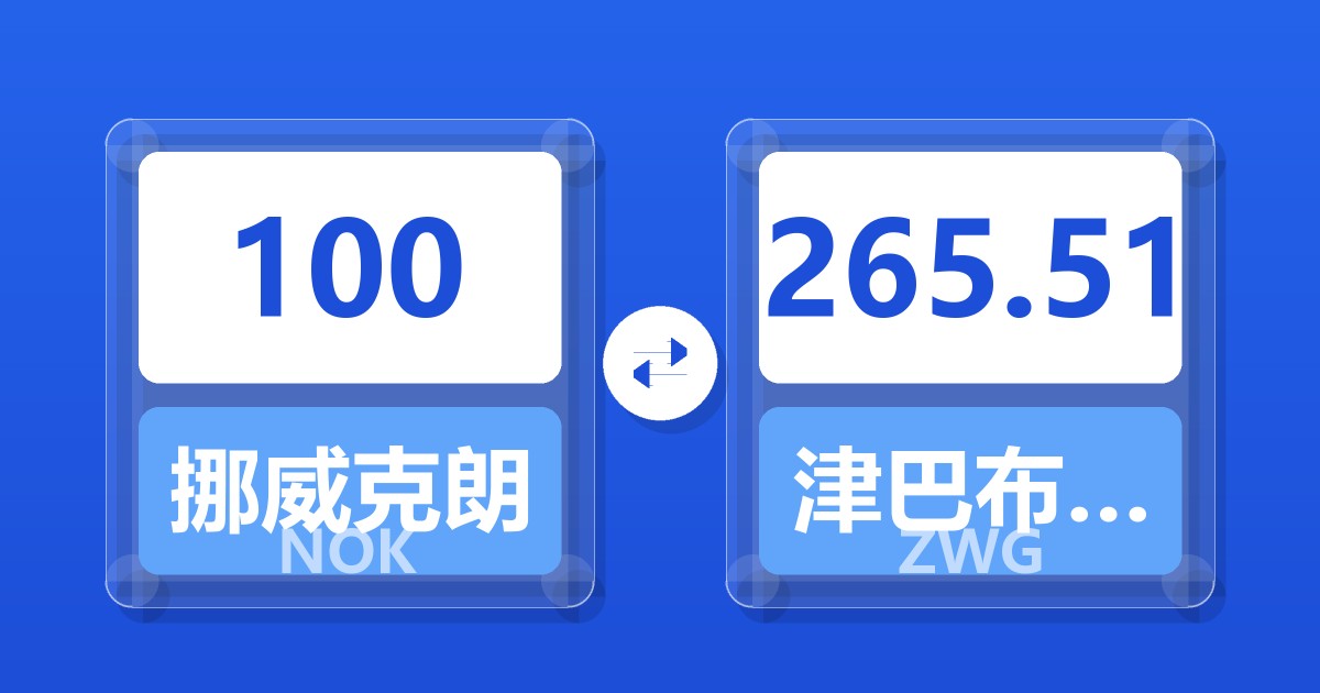 100挪威克朗兑津巴布韦元（新）