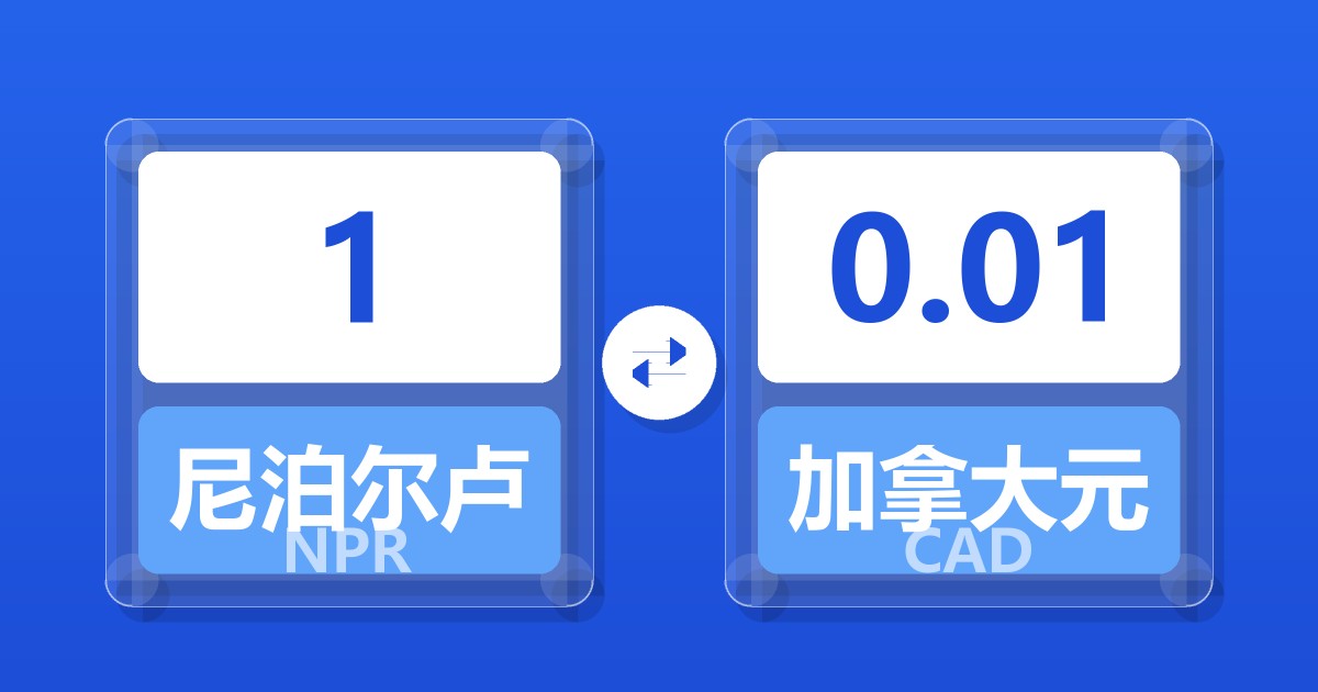 1尼泊尔卢比兑加拿大元