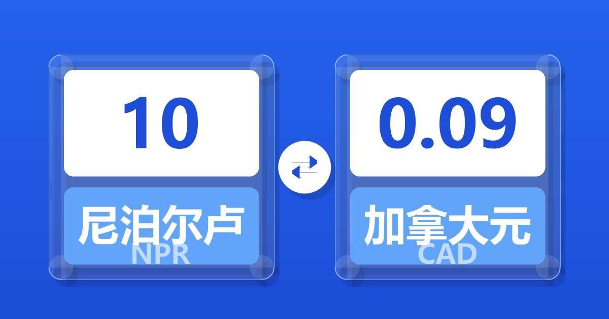 10尼泊尔卢比兑加拿大元