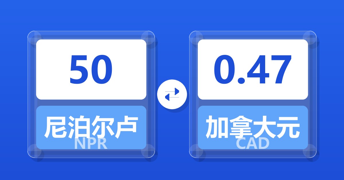 50尼泊尔卢比兑加拿大元