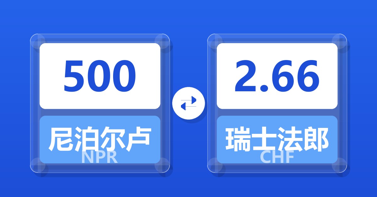 500尼泊尔卢比兑瑞士法郎