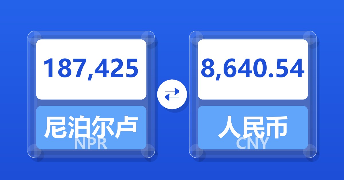 187,425尼泊尔卢比兑人民币