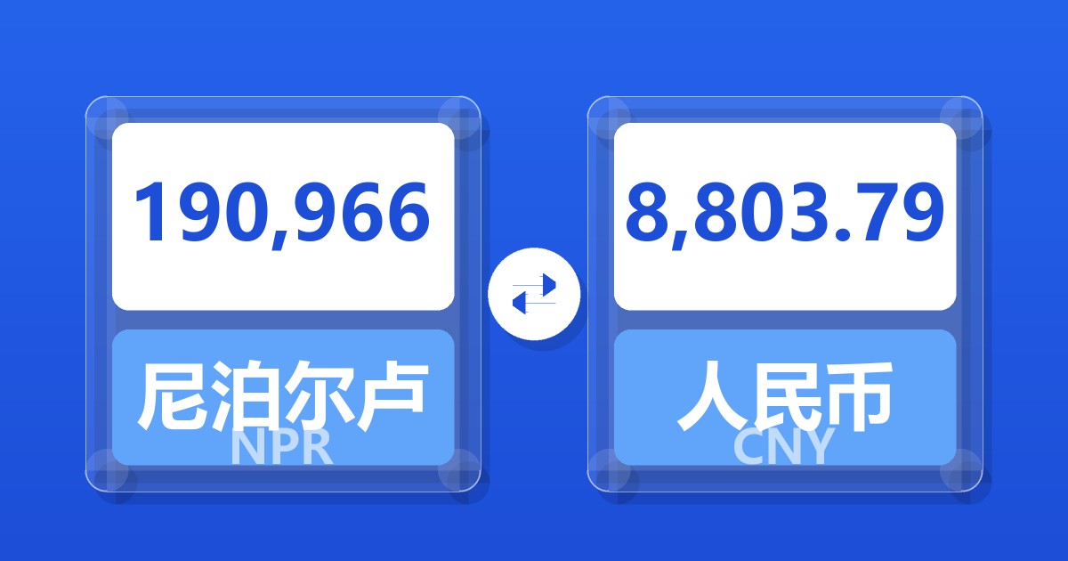 190,966尼泊尔卢比兑人民币