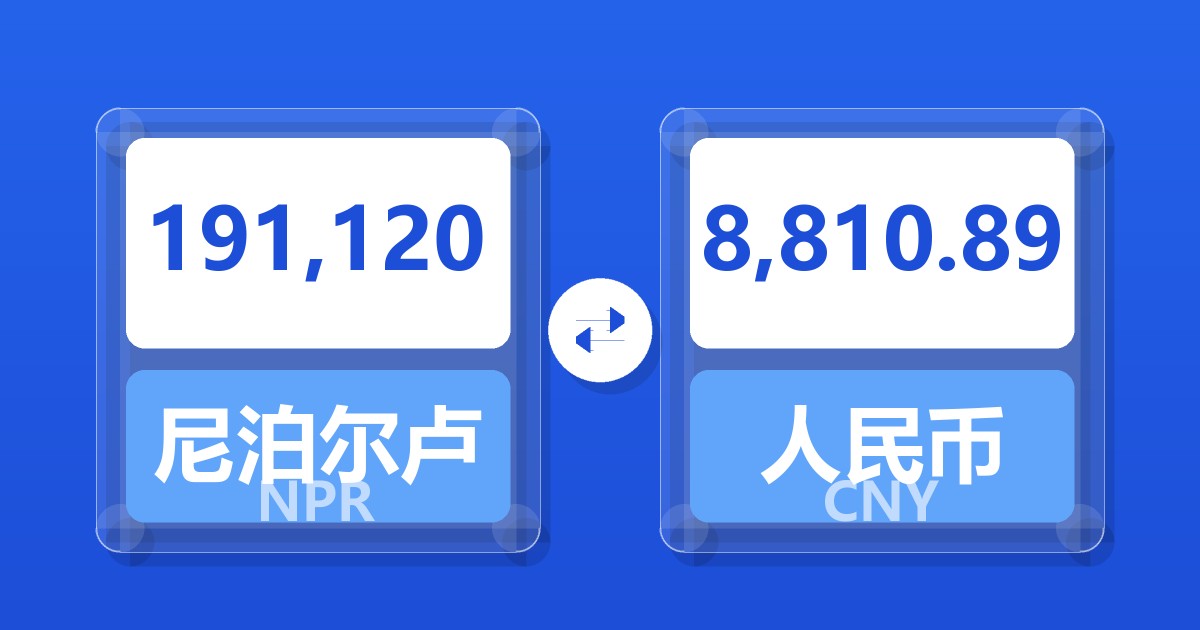 191,120尼泊尔卢比兑人民币