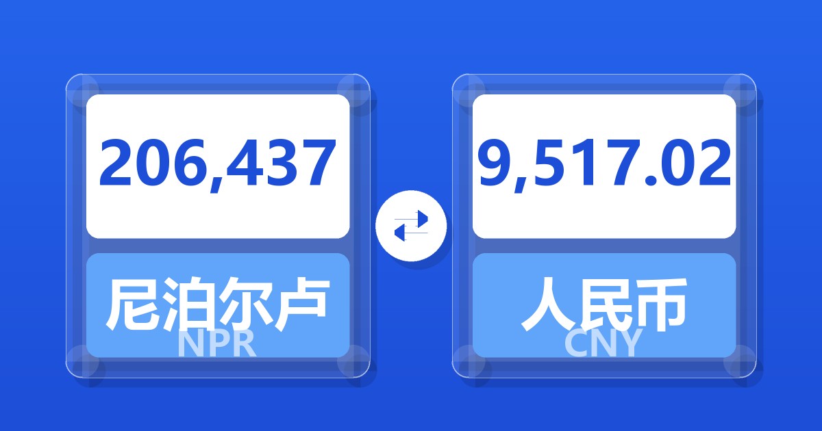 206,437尼泊尔卢比兑人民币