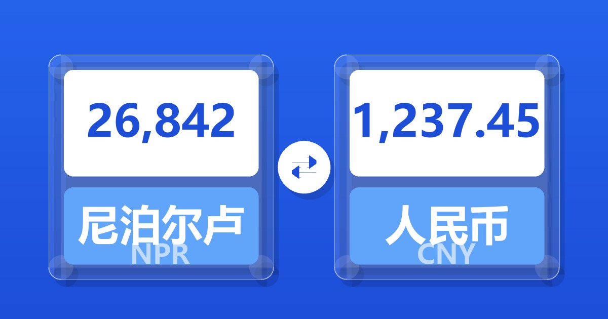 26,842尼泊尔卢比兑人民币