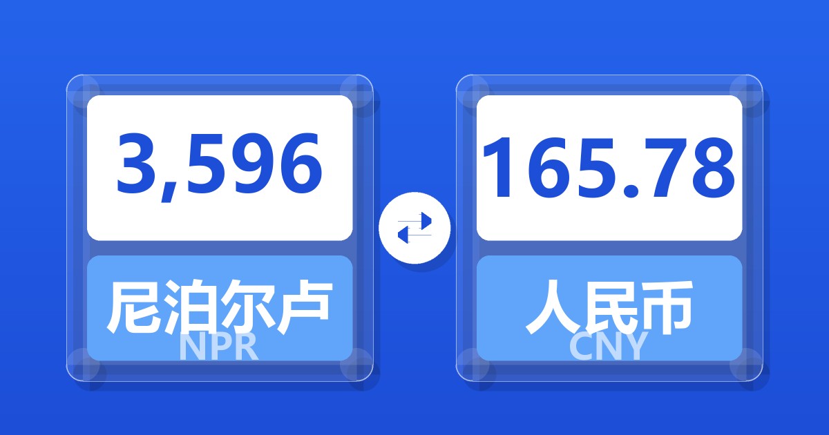 3,596尼泊尔卢比兑人民币