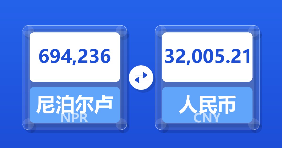 694,236尼泊尔卢比兑人民币