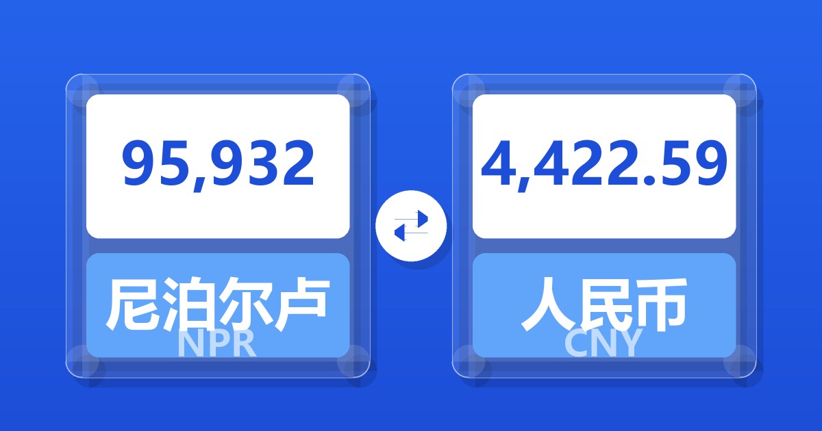 95,932尼泊尔卢比兑人民币