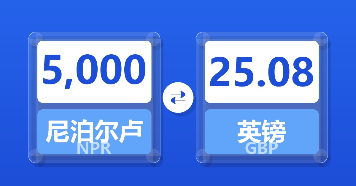 5,000尼泊尔卢比兑英镑