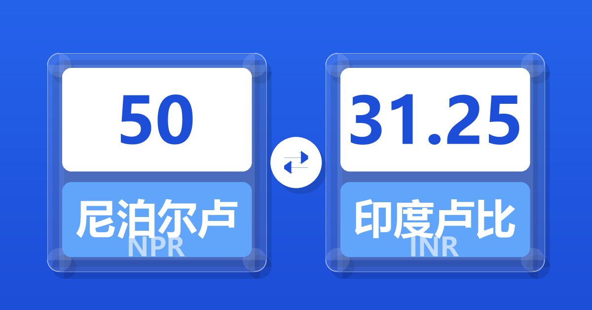 50尼泊尔卢比兑印度卢比