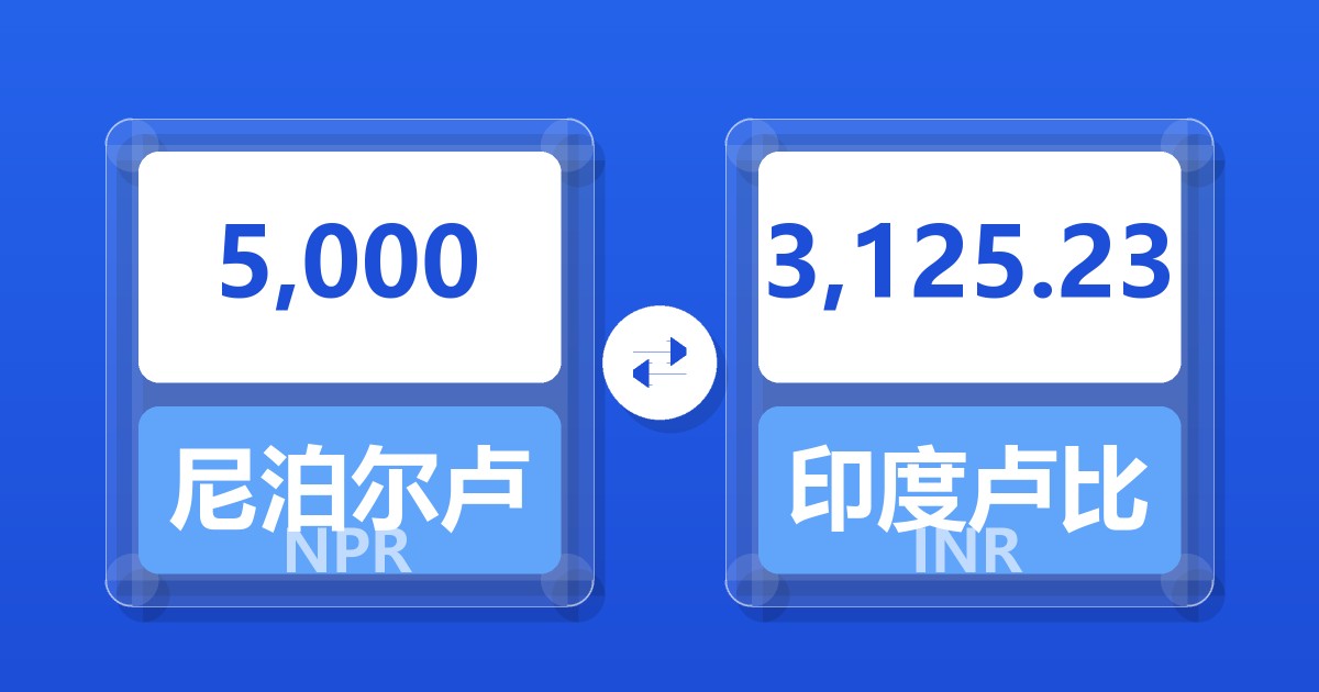 5,000尼泊尔卢比兑印度卢比