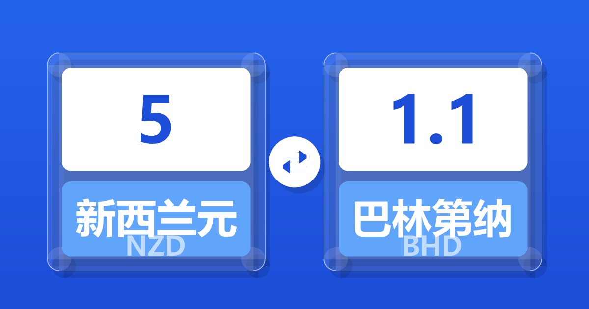 5新西兰元兑巴林第纳尔