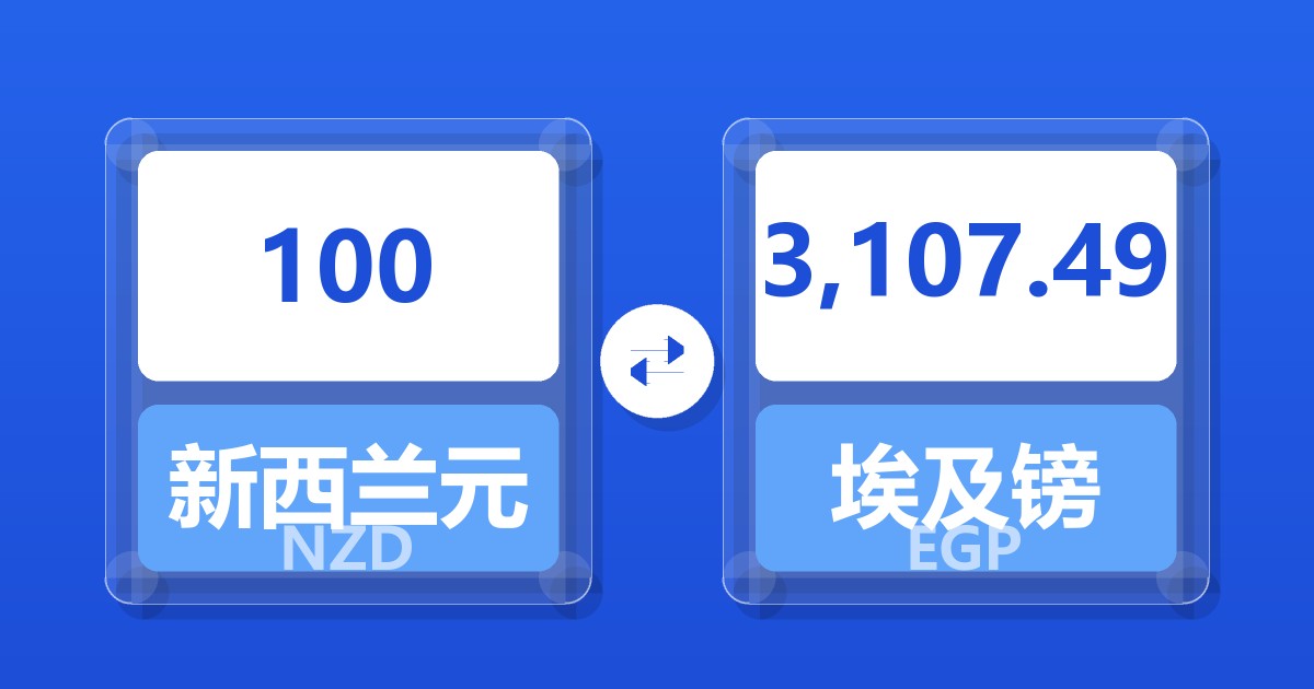 100新西兰元兑埃及镑