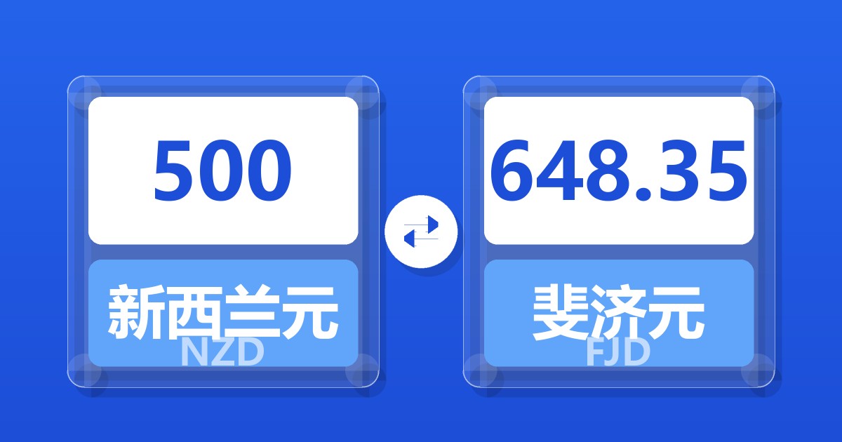 500新西兰元兑斐济元