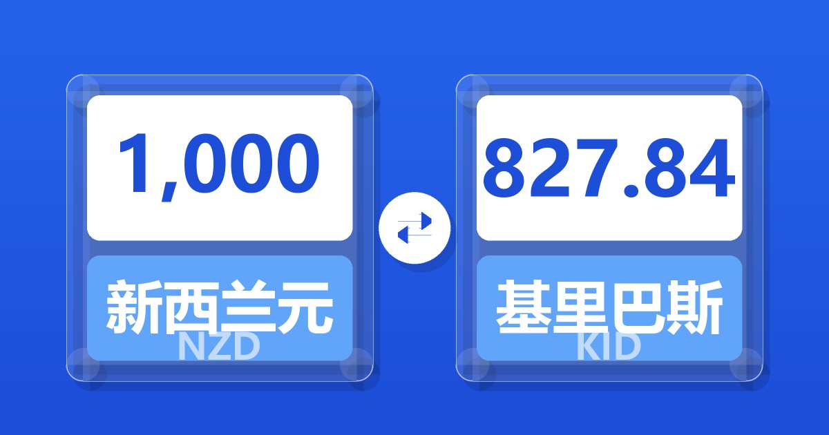1,000新西兰元兑基里巴斯元