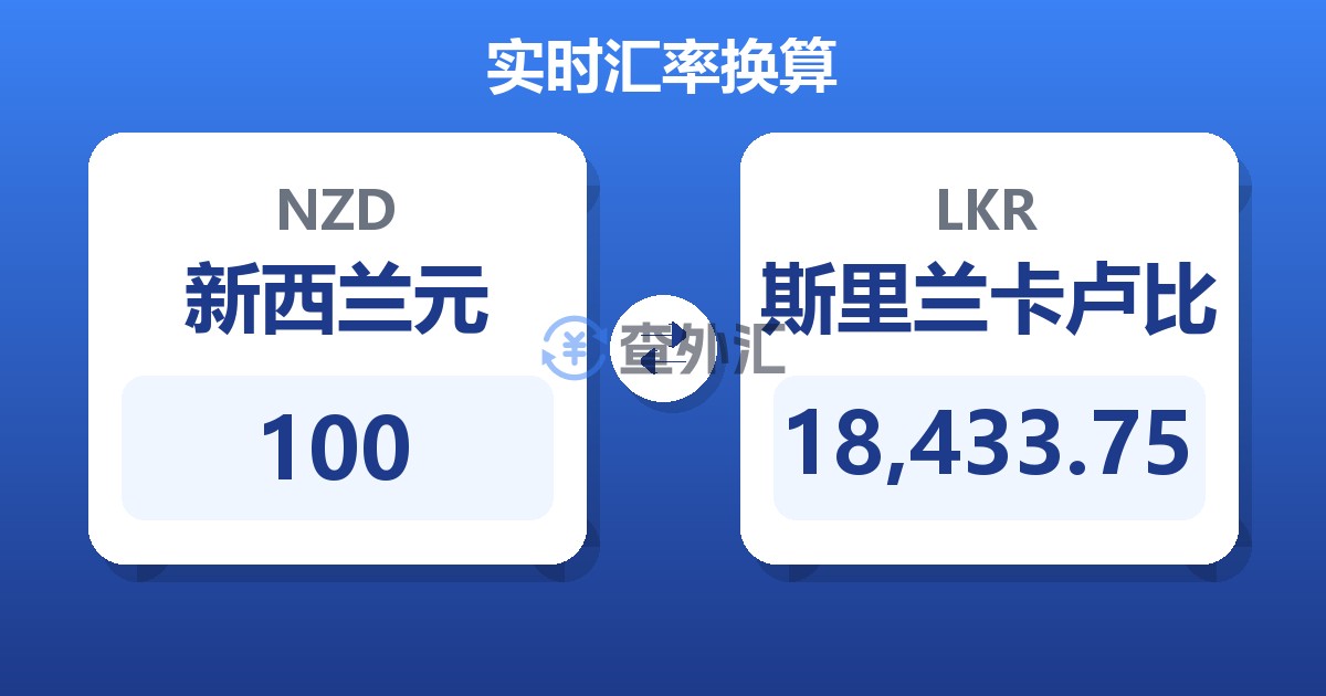 100新西兰元兑斯里兰卡卢比