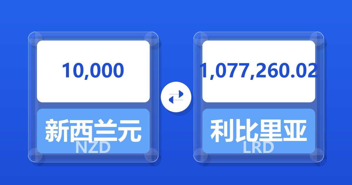 10,000新西兰元兑利比里亚元